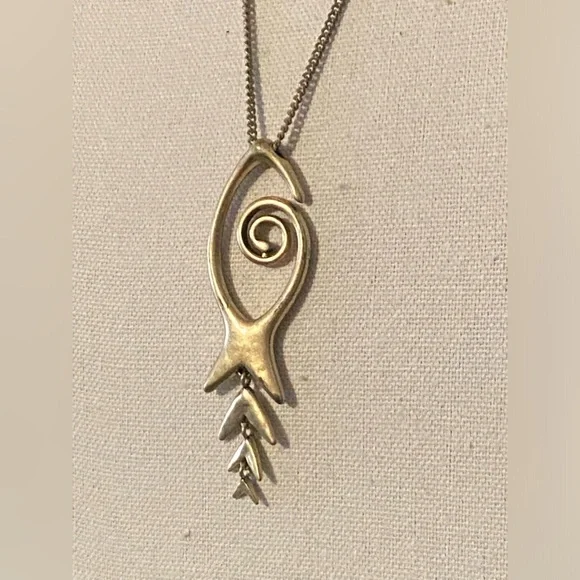 Lucky Brand Gold Bohemian Style Bone Fish Pendant Necklace - Picture 6 of 8